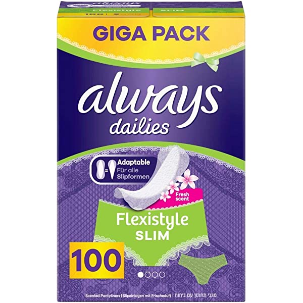 Always Flexistyle Slim Fresh Scent Panty Liners, 100 pcs