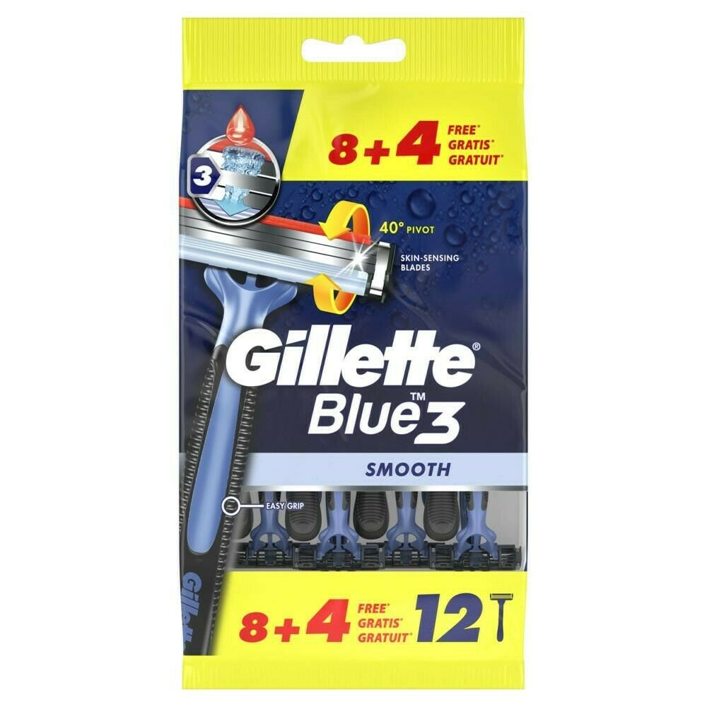 Gillette Blue 3 Smooth Razors, 12 pcs