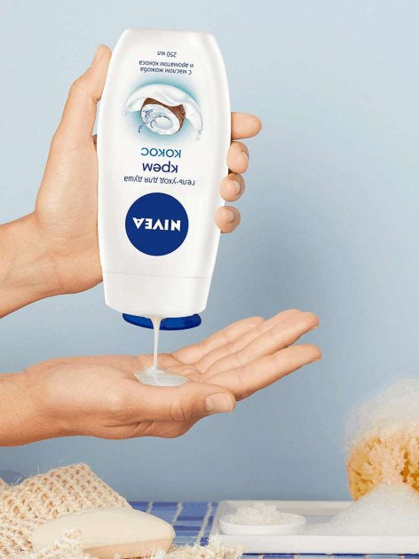Nivea Cream & Coconut Shower Cream Gel, 250 mL - Image 4