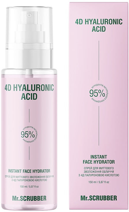 Mr. Scrubber 4D Hyaluronic Acid Instant Moisturizing Facial Spray, 150 mL