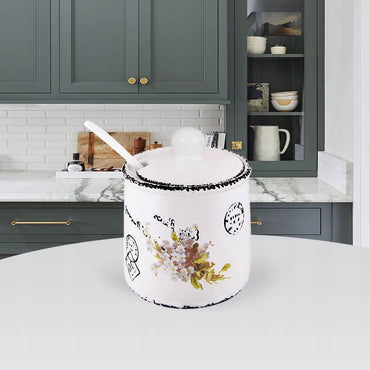 Maestro MR-20049-09 Ceramic Sugar Bowl with Spoon, 300 mL - Image 2
