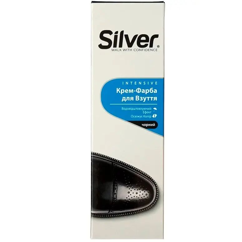 Silver Black Shoe Cream Dye, 75 mL