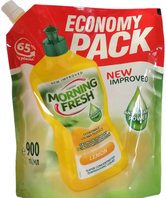 Morning Fresh Lemon Dishwashing Liquid Refill Pouch, 900 mL