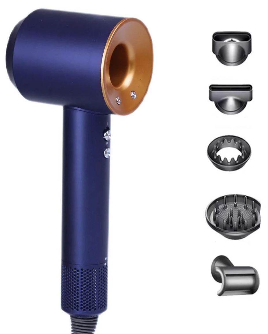Supersonic Premium PH770BLG 6-in-1 Hair Dryer Styler with 5 Attachments, 1600 W