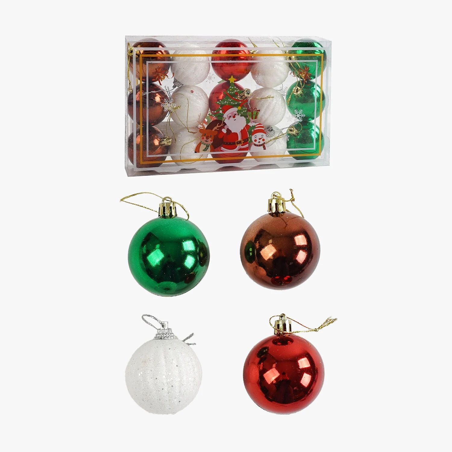 C 67305 Christmas Ball Ornaments, 5 cm Diameter, 15 pcs