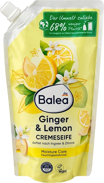 Balea Ginger & Lemon Liquid Cream Soap Refill Pouch, 500 mL