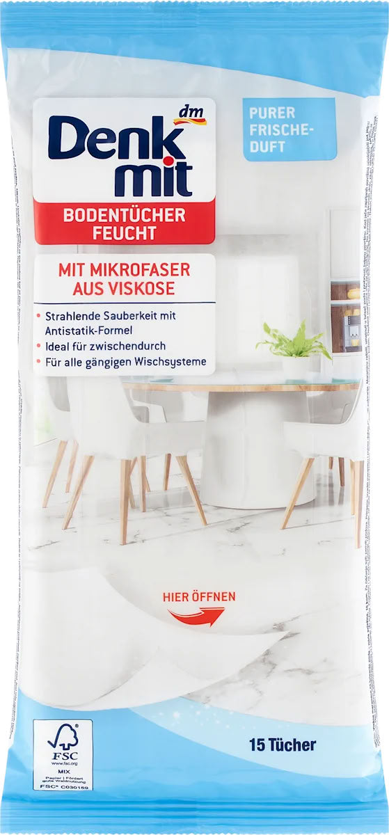 Denkmit Pure Freshness Floor Wet Wipes, 15 pcs