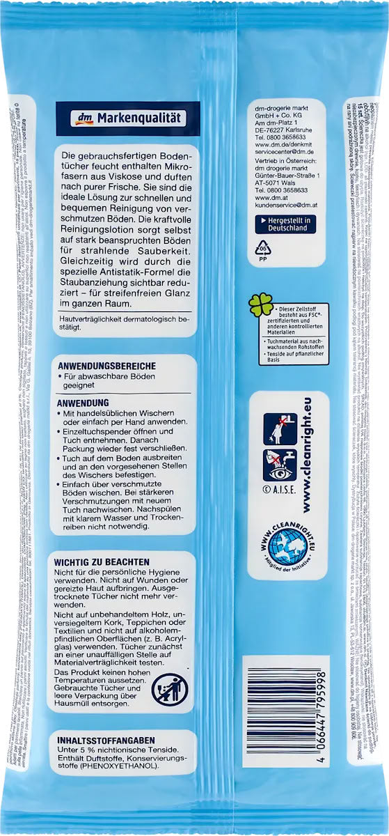 Denkmit Pure Freshness Floor Wet Wipes, 15 pcs - Image 2