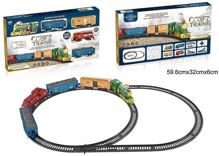 8003 Battery-Powered Freight Train Set with Light & Sound