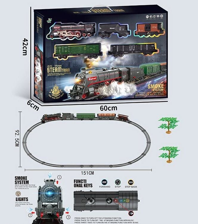 Steam Train 602 A Train Set with Light, Sound, Steam Generator & Automatic Movement - Image 2