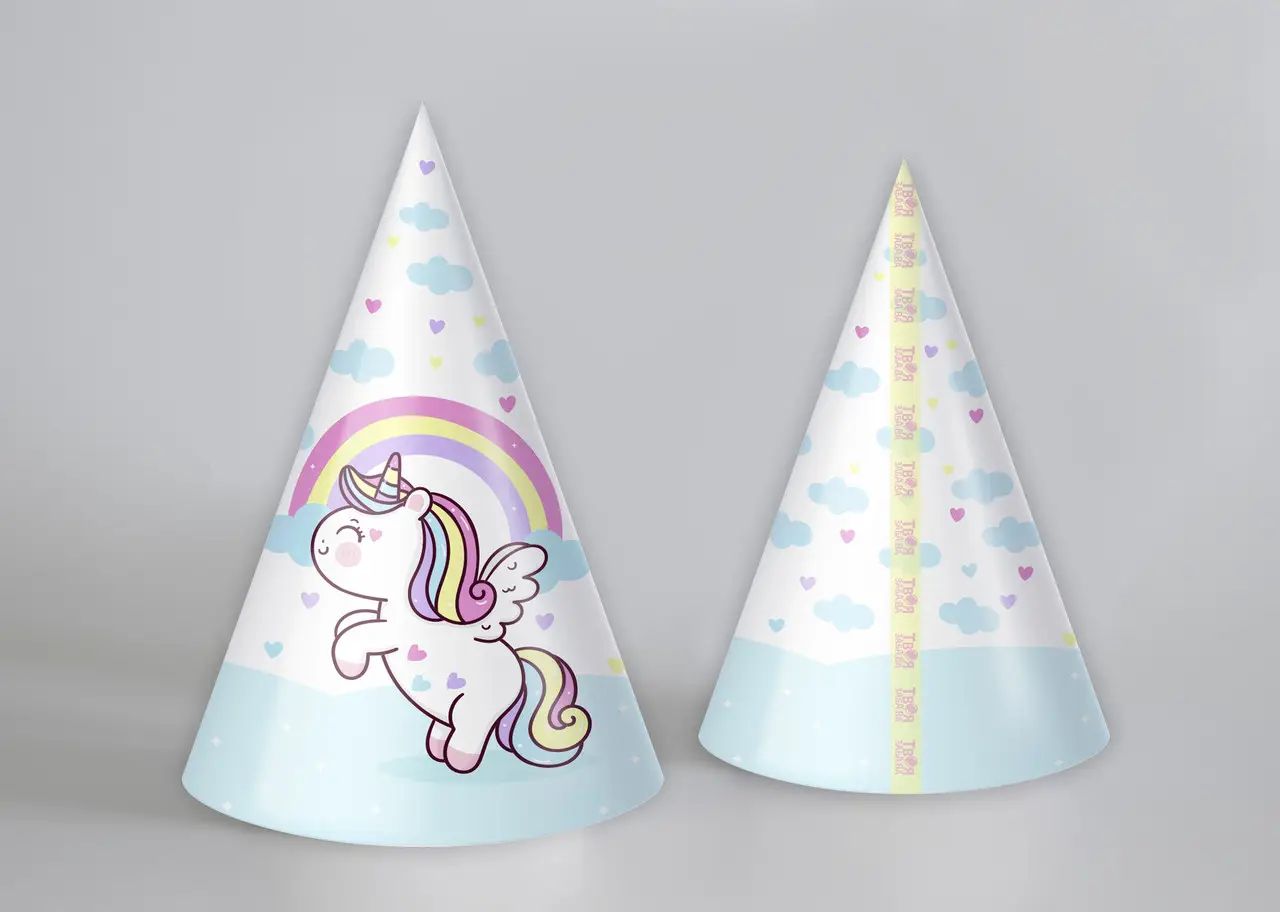 Unicorn Party Hat Set, 10 pcs