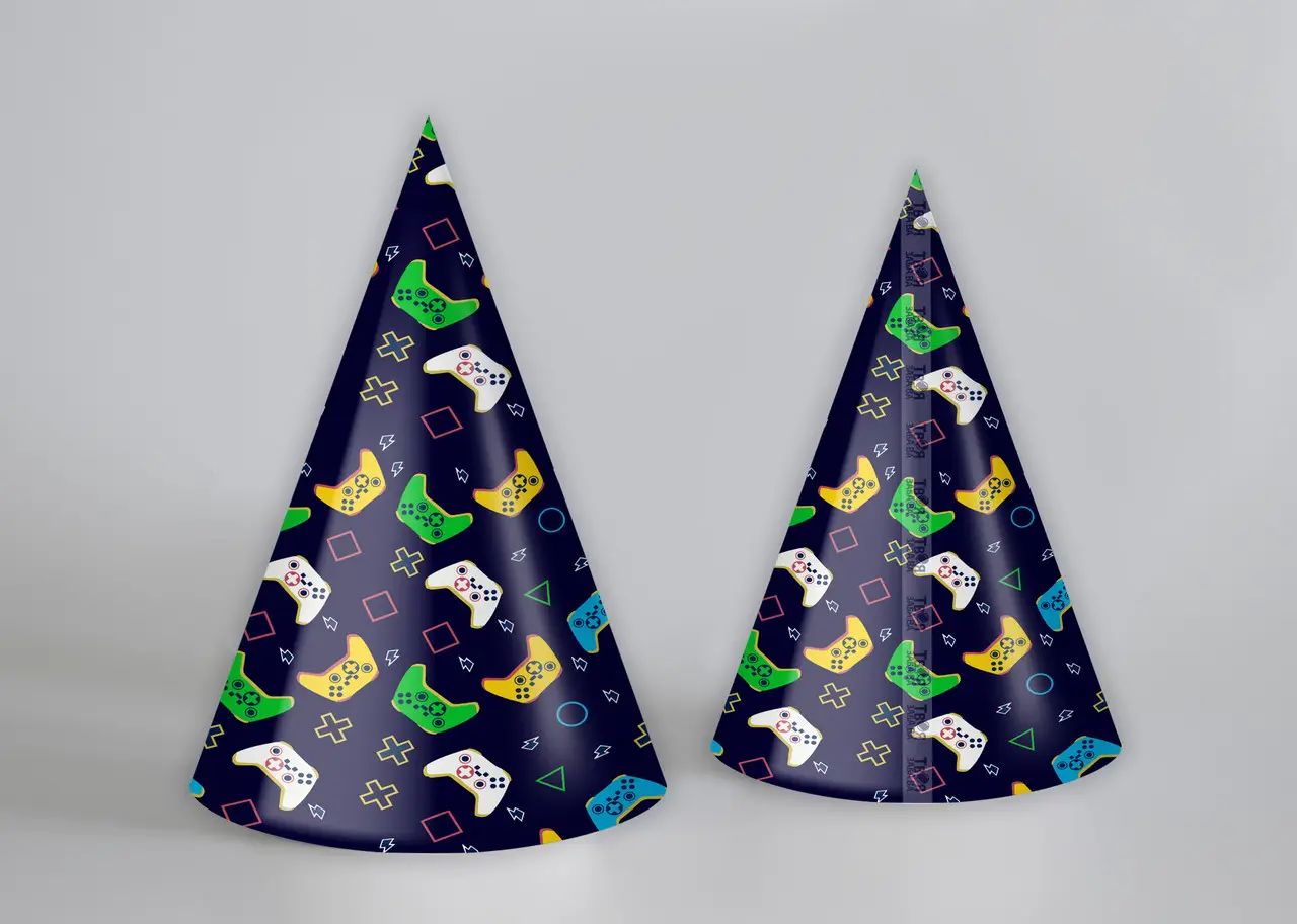 Gamer Party Hat Set, 10 pcs