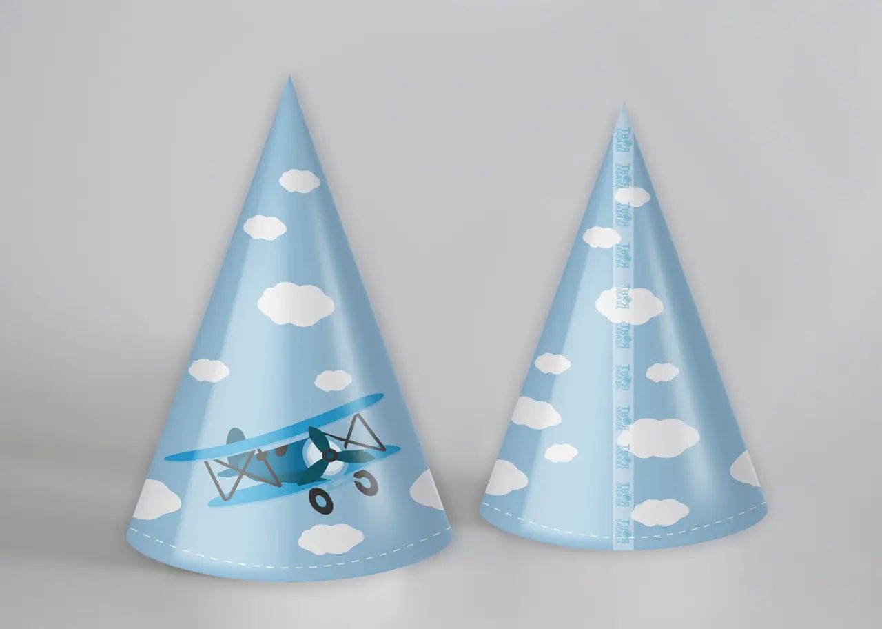 Airplane Party Hat Set, 10 pcs
