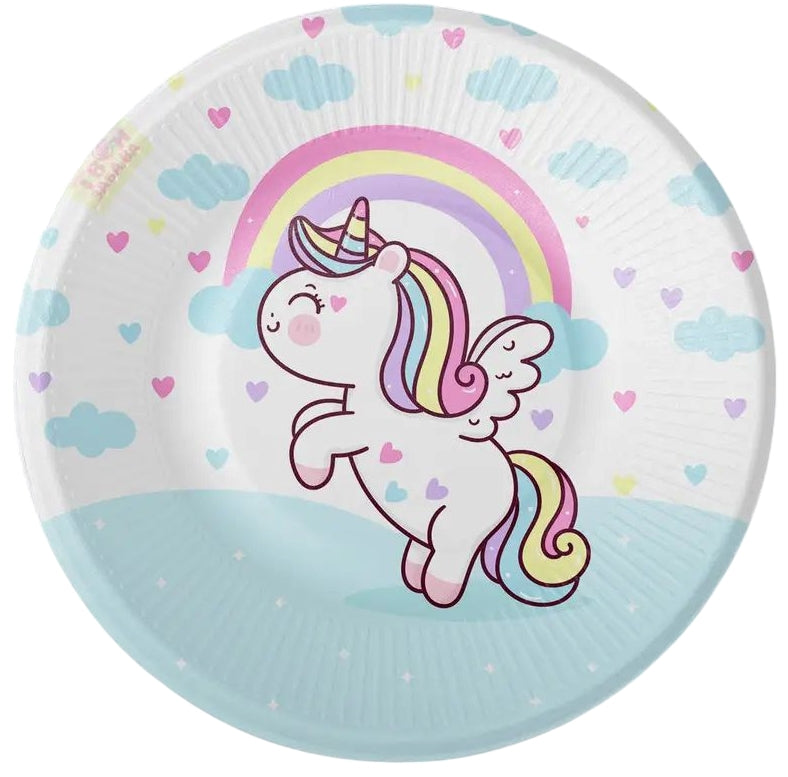 Unicorn Paper Plates, 18 cm, 10 pcs