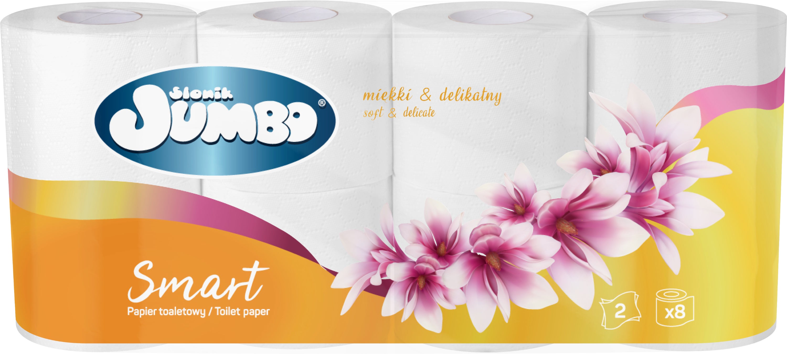 Slonik Jumbo 2-Ply Toilet Paper, 8 Rolls