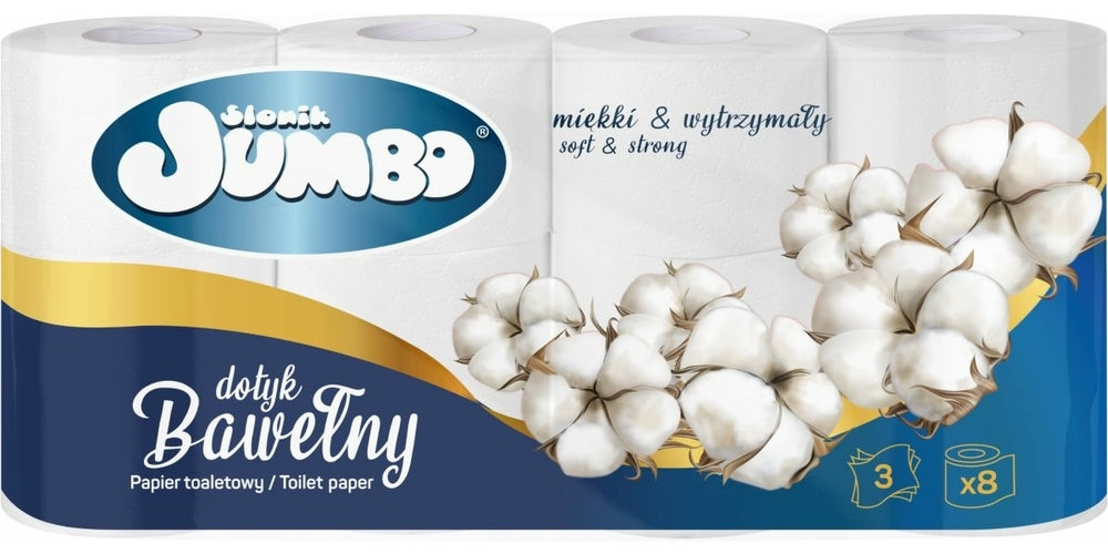 Slonik Jumbo 3-Ply Toilet Paper, 8 Rolls