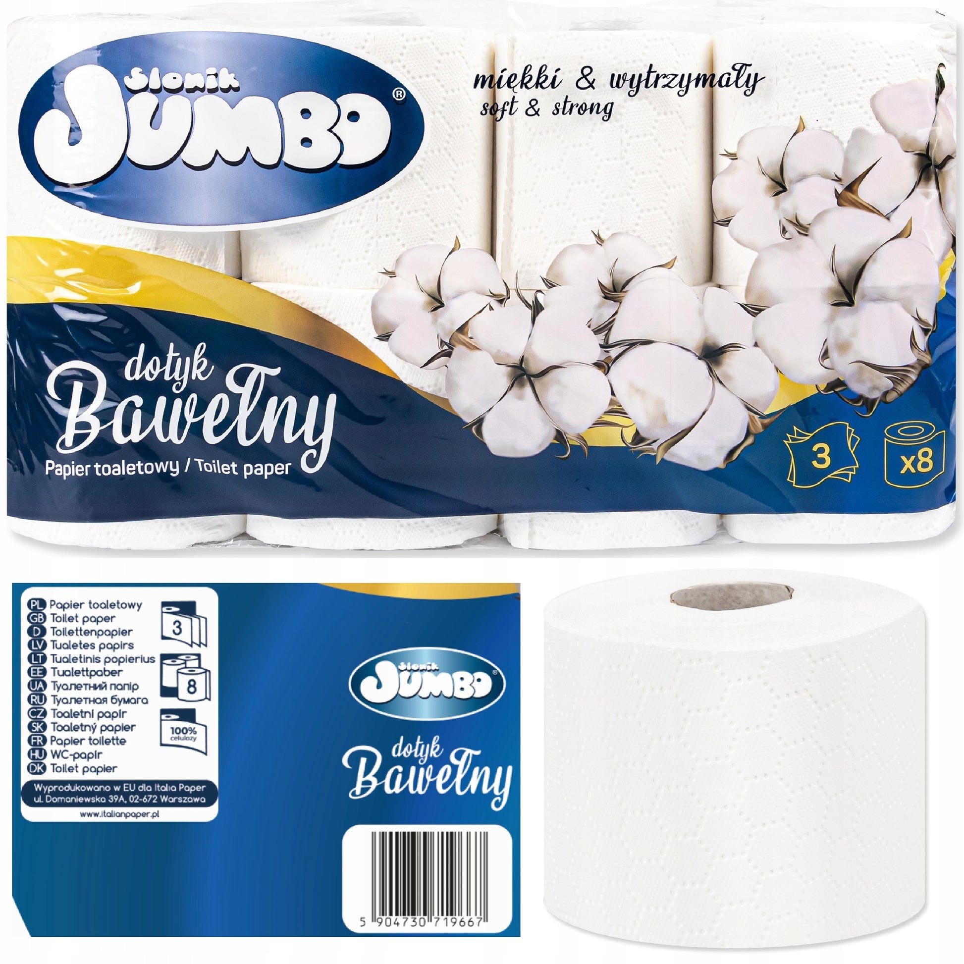 Slonik Jumbo 3-Ply Toilet Paper, 8 Rolls - Image 4