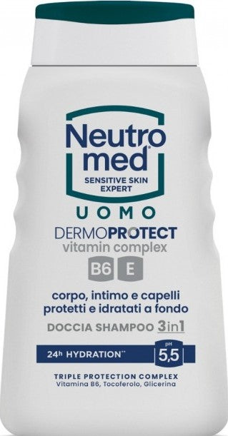 Neutromed Men's Dermoprotect 3-in-1 Uomo Shampoo & Shower Gel, 250 mL