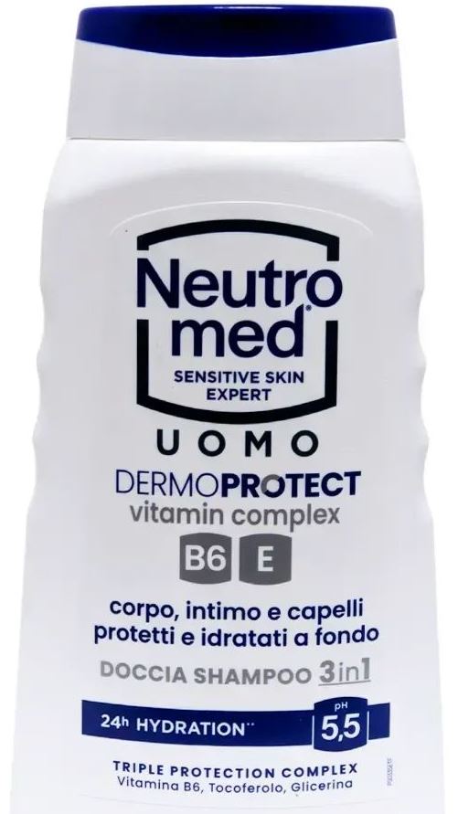 Neutromed Men's Dermoprotect 3-in-1 Uomo Shampoo & Shower Gel, 250 mL - Image 2