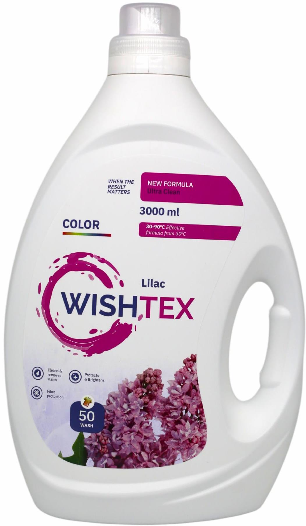 Wish Tex Color Lilac Liquid Laundry Detergent, 50 Loads, 3 L