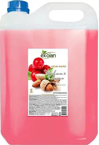 Ekolan Cranberry & Almond Liquid Cream Soap Canister, 5 kg