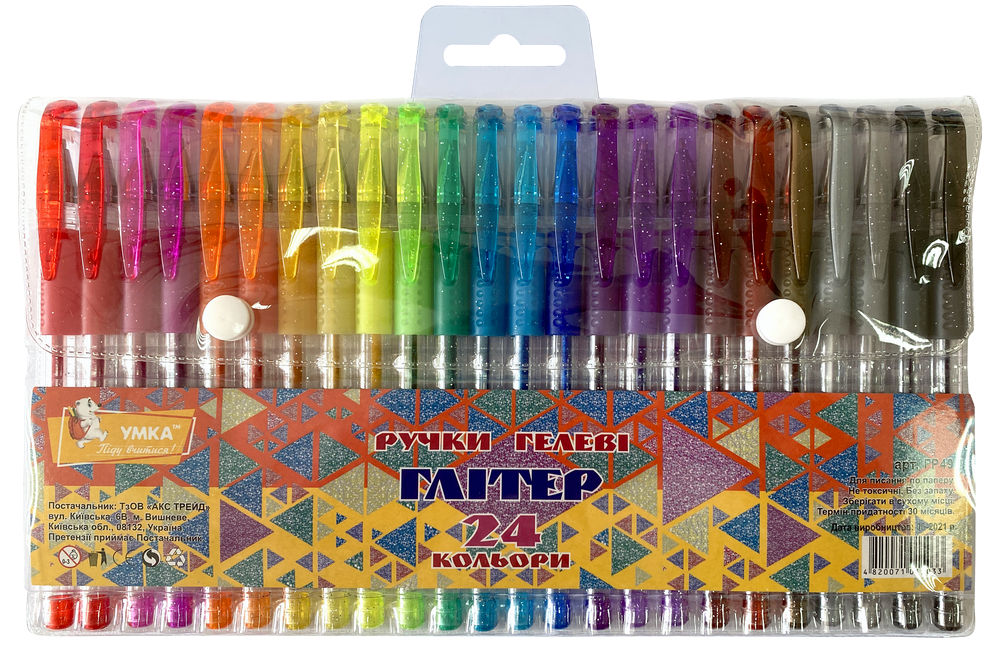 Umka GR49 Glitter Gel Pen Set, 24 Colors
