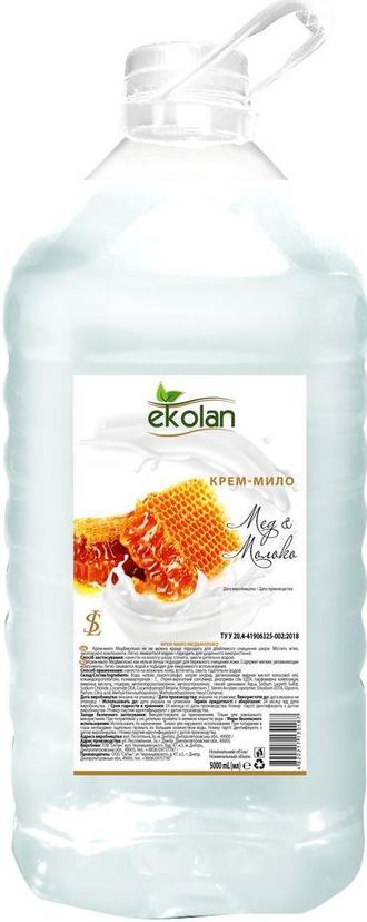 Ekolan Honey & Milk Liquid Cream Soap, 5 kg