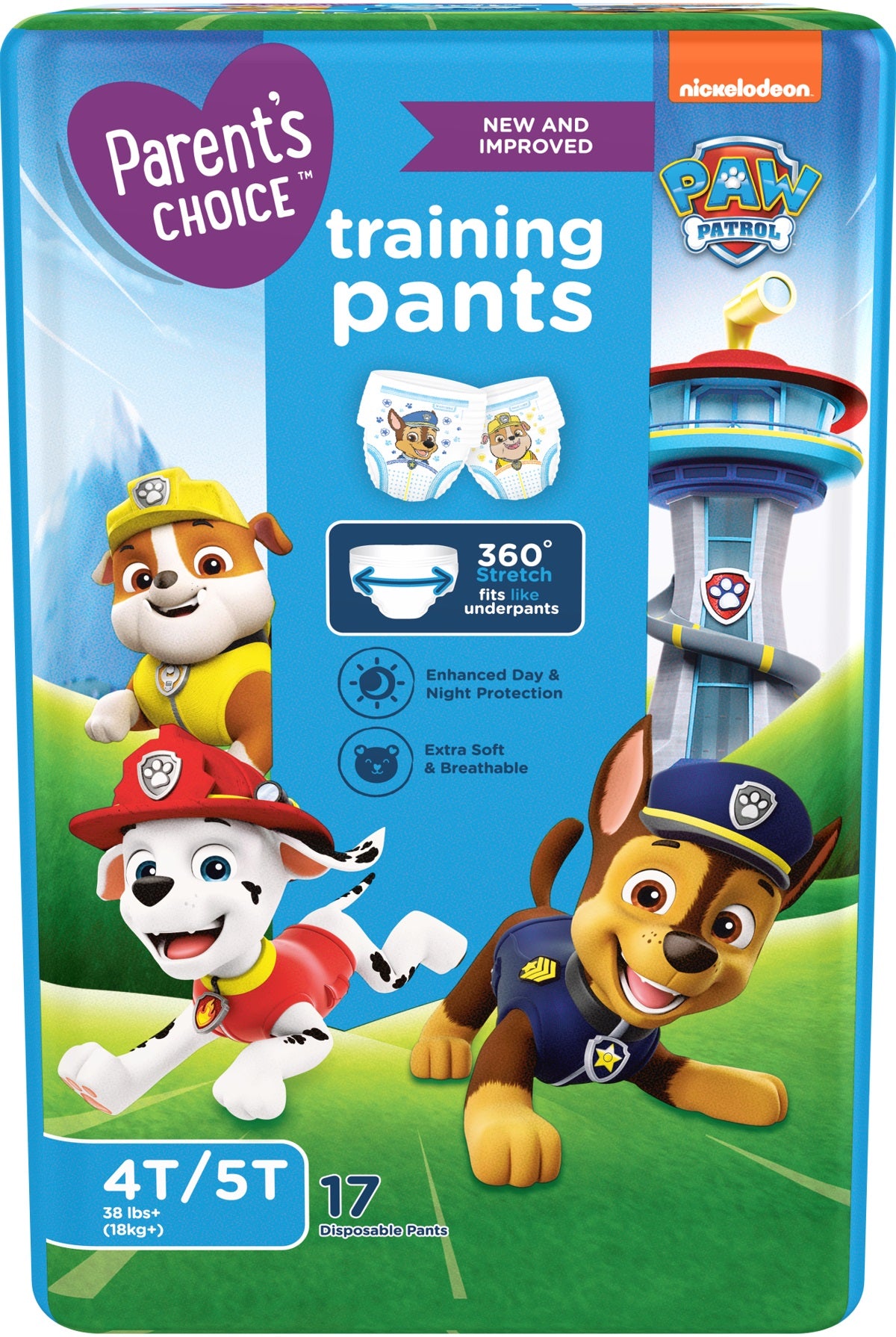 Parents Choice Paw Patrol Size 6 Baby Pull-Up Diaper Pants, 18+ kg, 17 pcs