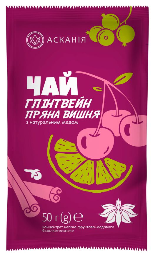 Askaniya Spiced Cherry Mulled Wine Fruit Honey Tea, 50 g