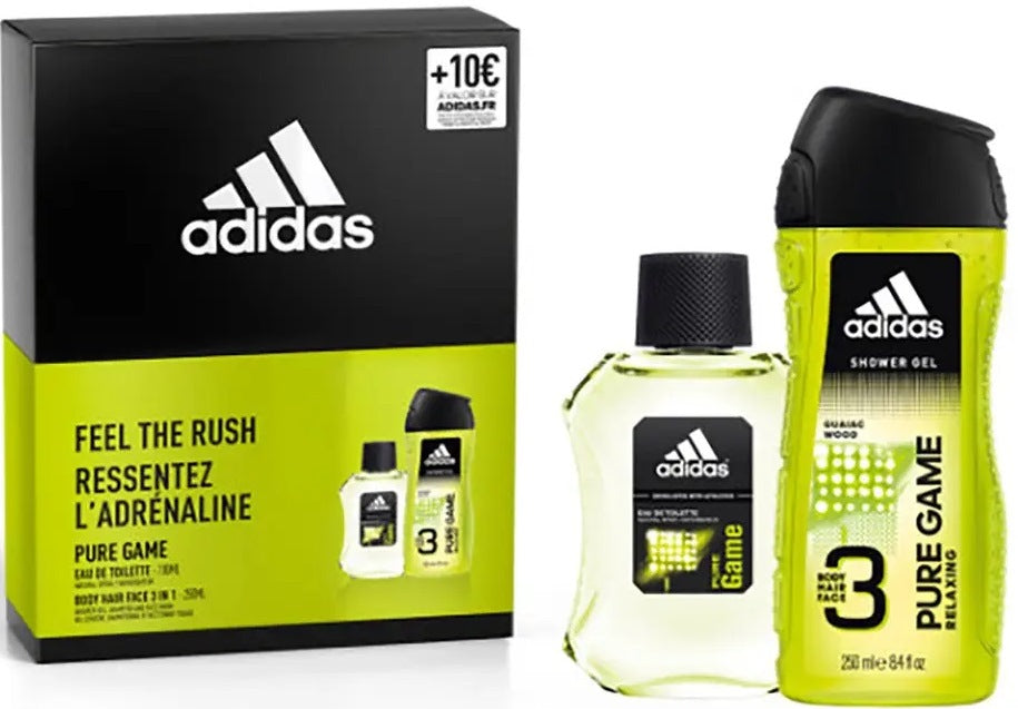 Adidas Pure Game Men's Gift Set: Eau de Toilette 100 mL & Shower Gel 250 mL