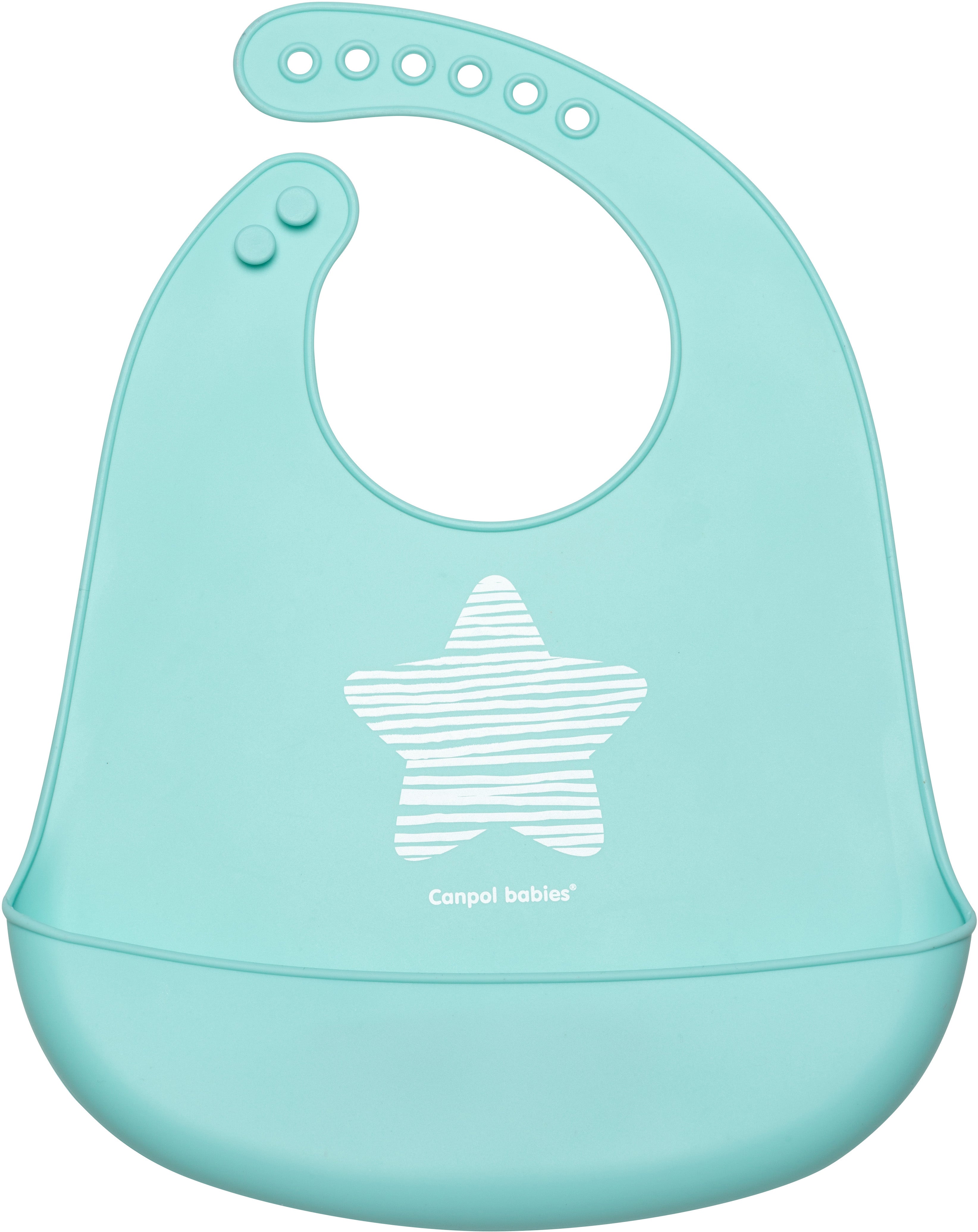 Canpol Babies 74/024 Blue Kids Silicone Bib with Pocket