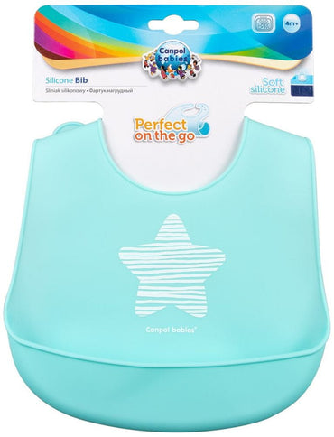 Canpol Babies 74/024 Blue Kids Silicone Bib with Pocket - Image 2