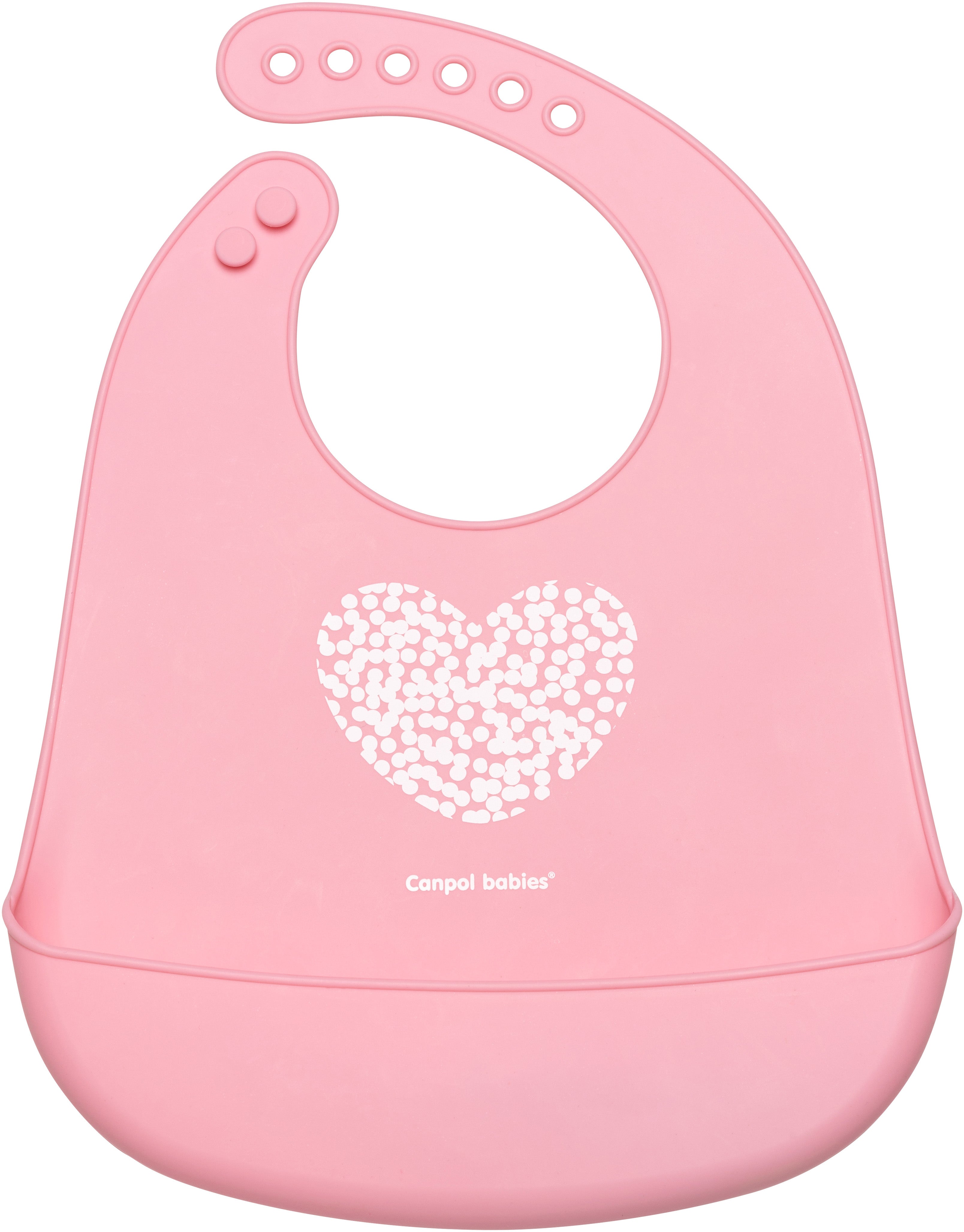 Canpol Babies 74/024 Pink Kids Silicone Bib with Pocket
