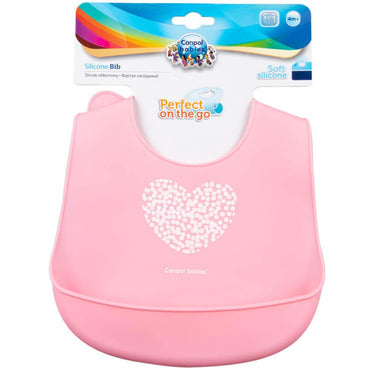 Canpol Babies 74/024 Pink Kids Silicone Bib with Pocket - Image 2