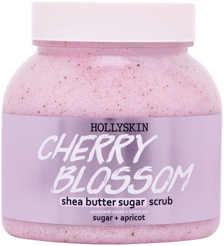 Hollyskin Cherry Blossom Shea Butter & Perlite Sugar Body Scrub, 300 mL