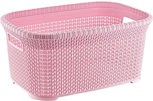 Knit O003 Woven-Design Laundry Basket, 25 L