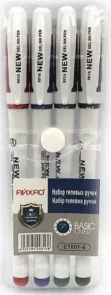 ET801-4 Gel Pen Set, 4 Colors, 0.5 mm