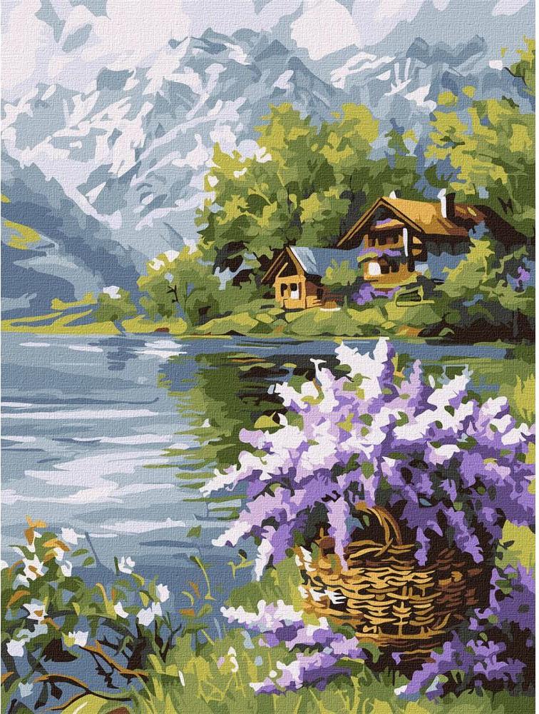 Ideyka KNO6357 Lilac Basket Paint-by-Numbers Set, 30 x 40 cm