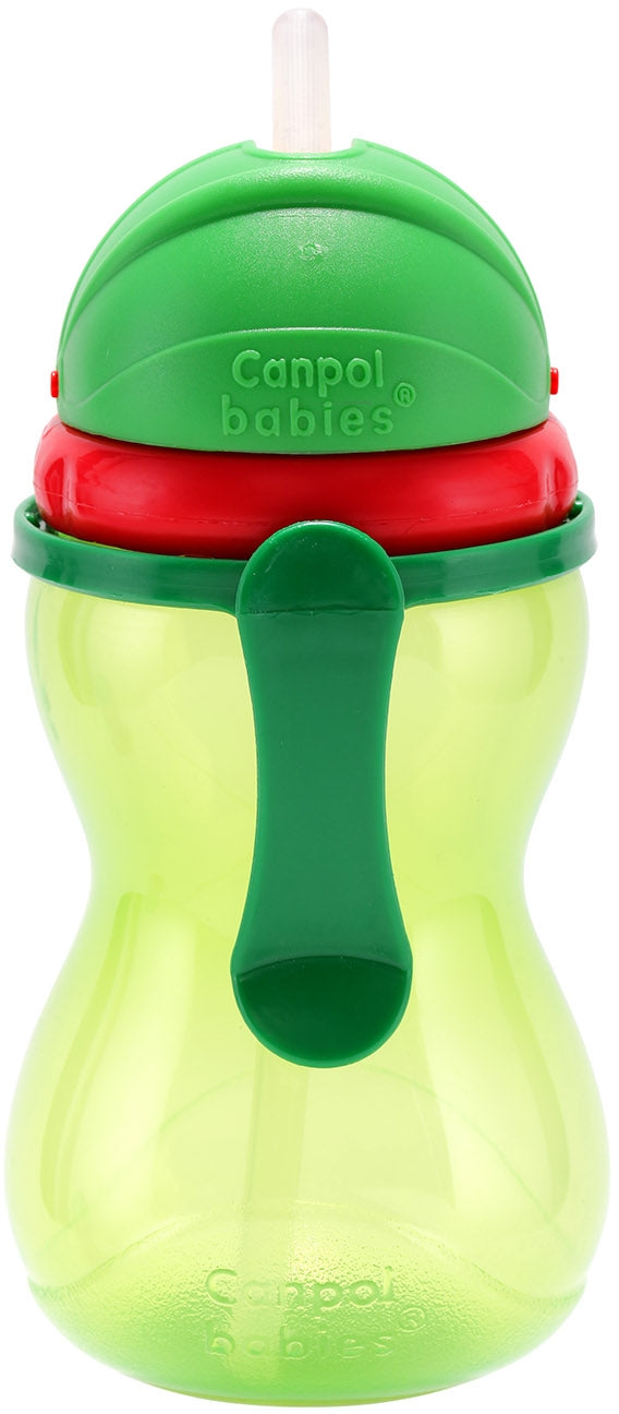 Canpol Babies 56/113 Green Bottle with Straw, 370 mL - Image 2