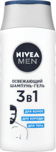 Nivea Men Refreshing 3-in-1 Shampoo & Shower Gel, 250 mL