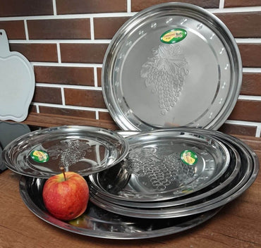 2283-36 Grapes Round Stainless Steel Tray, 36 cm - Image 2