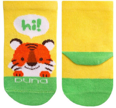 Duna 4057 Yellow Patterned Cotton Spring/Fall Kids' Socks, Size 10-12 - Image 2