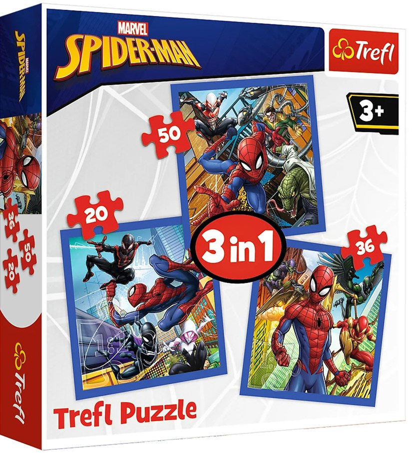 Trefl 34841 Spider-Man Power of the Spider 3-in-1 Puzzle