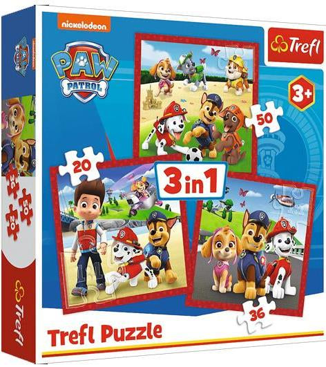 Trefl 34867 Paw Patrol Happy Pups 3-in-1 Puzzle