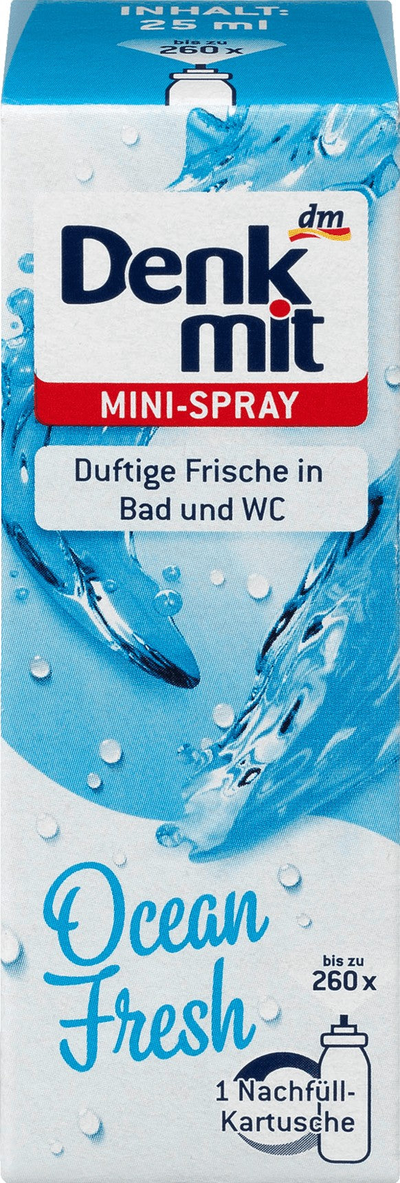 Denkmit Ocean Fresh Mini-Spray Air Freshener Refill, 25 mL