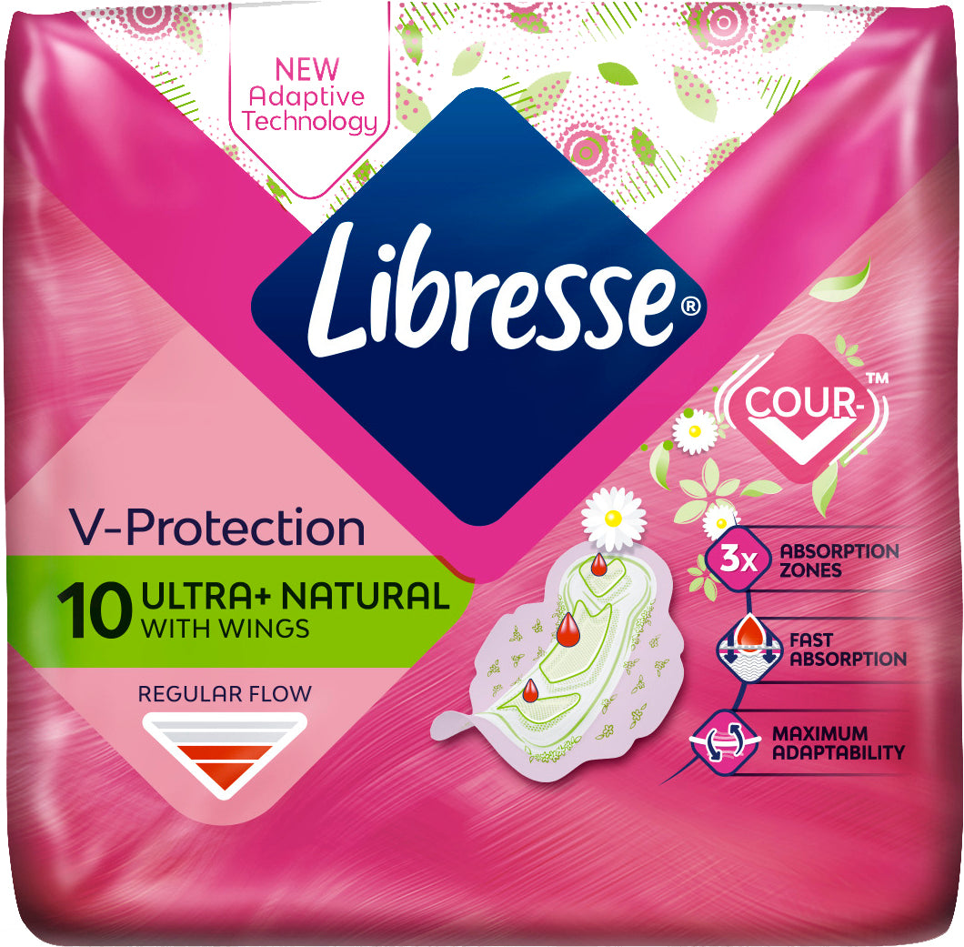 Libresse Ultra Normal Aloe Vera & Camomile Sanitary Pads, 10 pcs