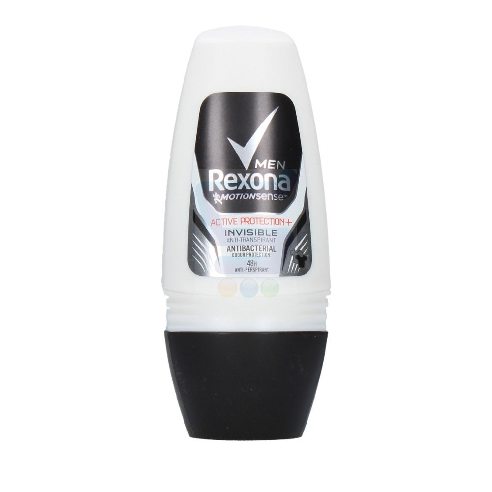 Rexona Antibacterial Effect Invisible Black & White Men's Roll-On Deodorant, 50 mL