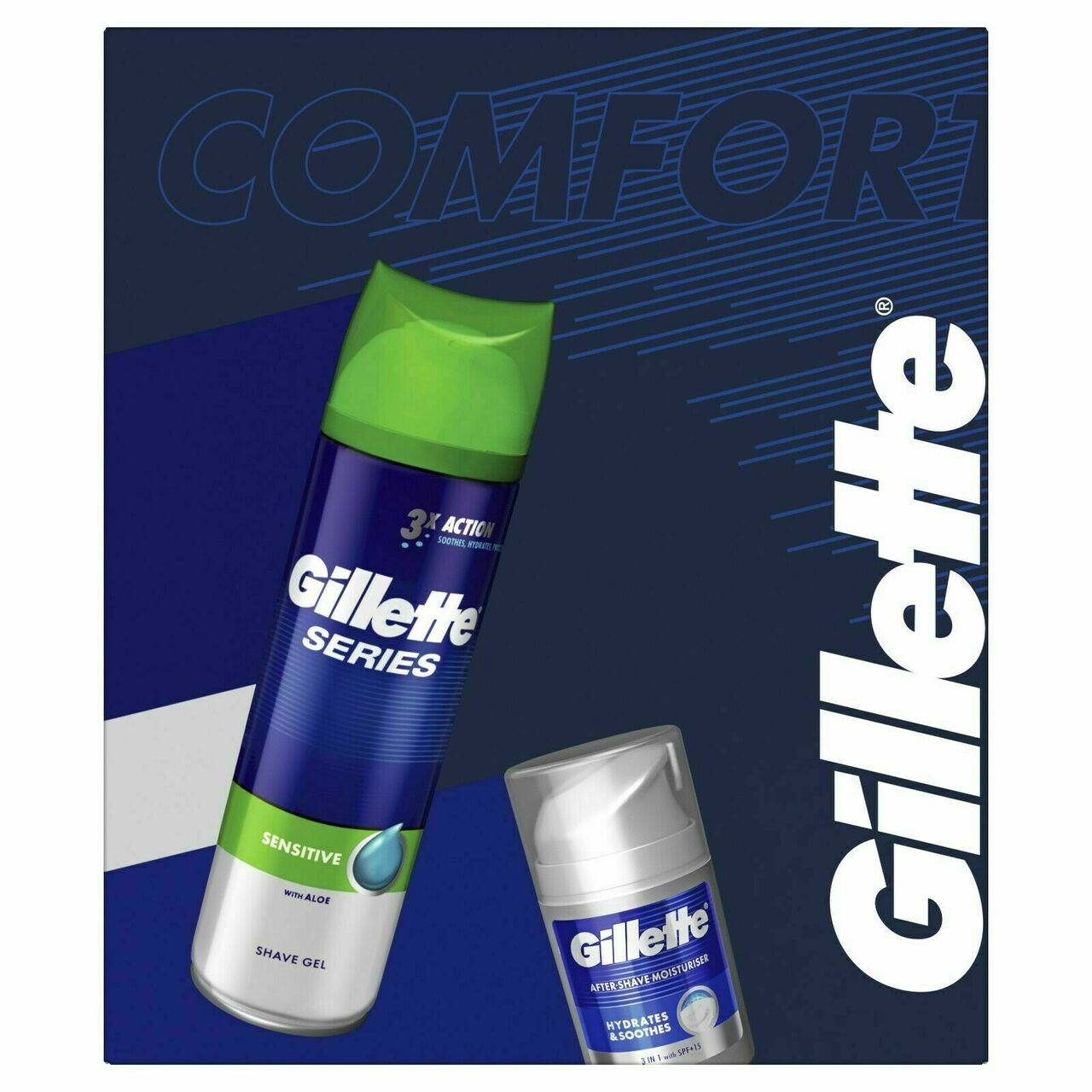 Gillette Men's Gift Set: Shaving Gel 200 mL & Aftershave Balm 50 mL