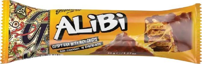 Alibi Caramel & Rice Crisps Bar, 36 g