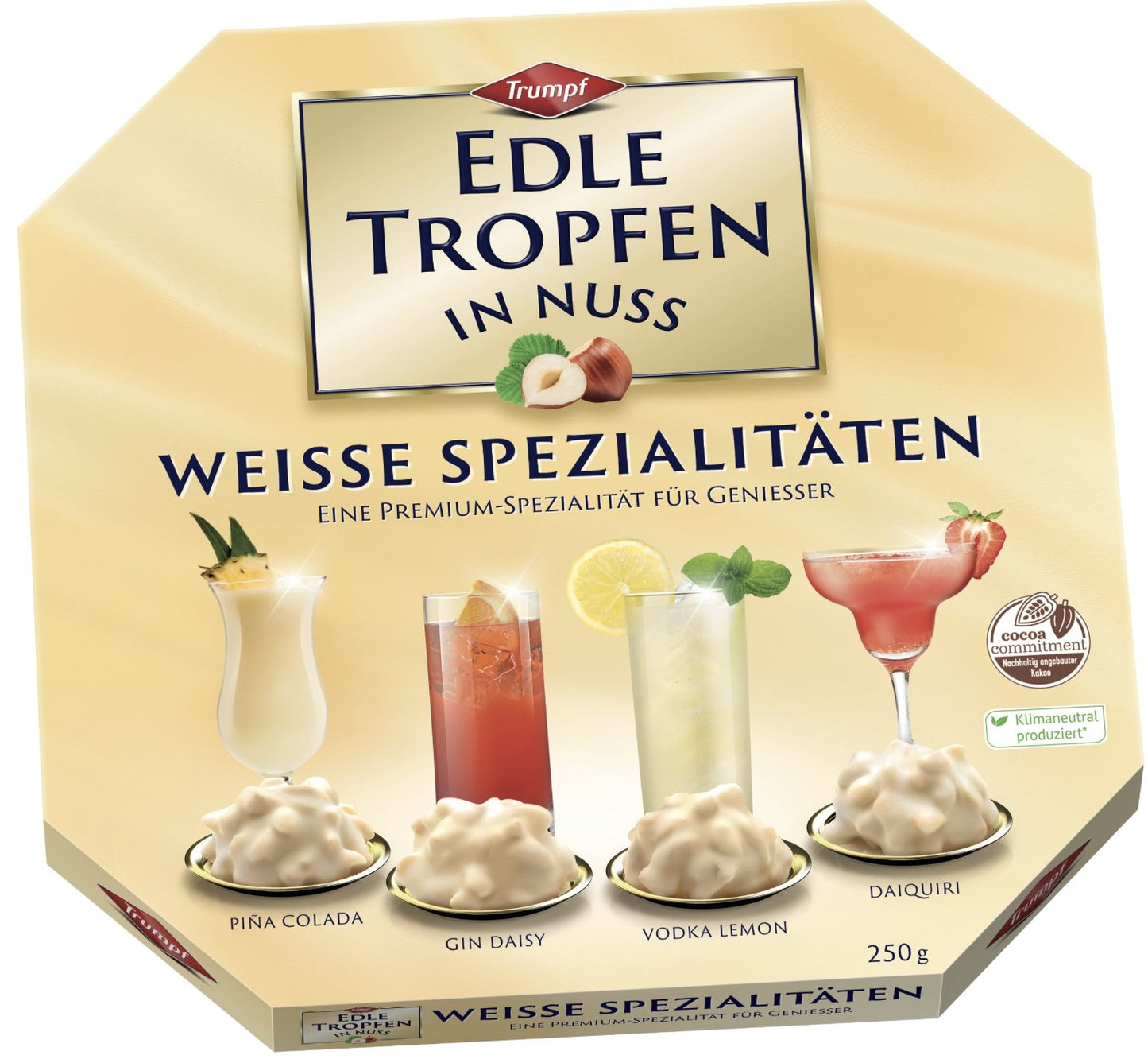 Trumpf Edle Tropfen in Nuss White Specialties Chocolate Candy, 250 g